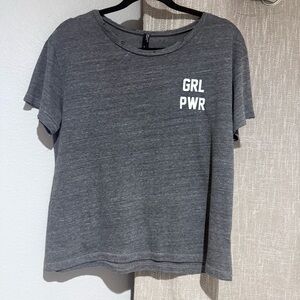 Private Party GRL PWR Graphic Tee Gray Size M Made in USA